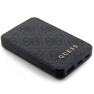 Guess Powerbank 15W GUPB5LP4GEGK 5000mAh black/black 4G Leather Metal Logo, Guess