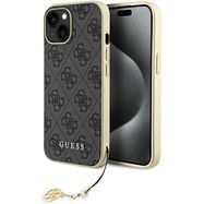 Guess 4G Charms Collection case for iPhone 15 - gray, Guess
