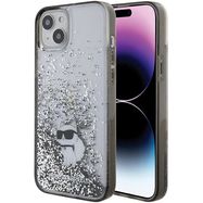 Karl Lagerfeld Liquid Glitter Choupette case for iPhone 15 Plus - transparent, Karl Lagerfeld