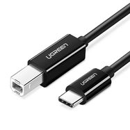 Ugreen US241 USB-C 2.0 - USB-B cable 1 m - black, Ugreen