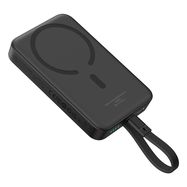 Baseus Magnetic Mini MagSafe 10000mAh 30W powerbank with built-in USB-C cable - black + Baseus Simple Series USB-C - USB-C 60W 0.3m cable, Baseus