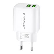 Wozinsky CUWCW 2.4A 2 x USB-A Wall Charger - White, Wozinsky