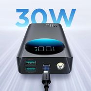 Powerbank Joyroom JR-PBF02 30W 20000mAh + USB-A - USB-C cable 0.25m - black, Joyroom