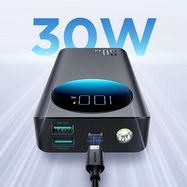 Powerbank Joyroom JR-PBF02 30W 20000mAh + USB-A - USB-C cable 0.25m - black, Joyroom