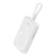 Baseus Magnetic Mini MagSafe 10000mAh 20W powerbank with built-in Lightning cable - white + Baseus Simple Series USB-C - USB-C 60W 0.3m cable, Baseus