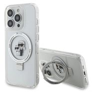 Karl Lagerfeld KLHMP14LHMRSKCH iPhone 14 Pro 6.1&quot; white/white hardcase Ring Stand Karl&amp;Choupette MagSafe, Karl Lagerfeld