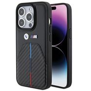 BMW Stamped Tricolor Stripe iPhone 15 Pro Case - Black, BMW