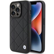 BMW Leather Quilted case for iPhone 15 Pro Max - black, BMW