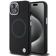 BMW Signature Liquid Silicone MagSafe case for iPhone 15 - black, BMW