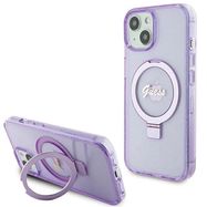 Guess Ring Stand Script Glitter MagSafe case for iPhone 15 Plus / 14 Plus - purple, Guess