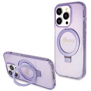 Guess Ring Stand Script Glitter MagSafe case for iPhone 15 Pro Max - purple, Guess