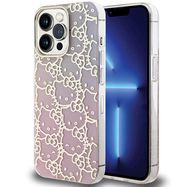 Hello Kitty IML Gradient Electrop Crowded Kitty Head Case for iPhone 15 Pro Max - Pink, Hello Kitty