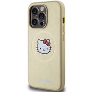 Hello Kitty Leather Kitty Head MagSafe case for iPhone 15 Pro - gold, Hello Kitty