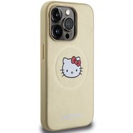 Hello Kitty Leather Kitty Head MagSafe case for iPhone 15 Pro - gold, Hello Kitty