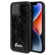 Guess Sequin Script Metal case for iPhone 12/12 Pro - black, Guess