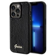 Guess Sequin Script Metal case for iPhone 14 Pro - black, Guess