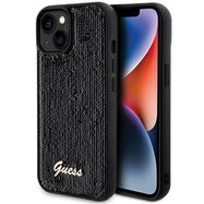 Guess Sequin Script Metal case for iPhone 14 / 15 / 13 - black, Guess