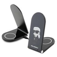 Karl Lagerfeld Ikonik MagSafe 15W inductive charger, foldable 2in1 - black, Karl Lagerfeld