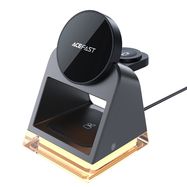 Acefast E17 MagSafe 3in1 Inductive Charger + USB-A USB-C Cable - Black, Acefast