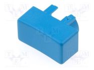 Button; rectangular; blue; 12.5x6.5mm; plastic 