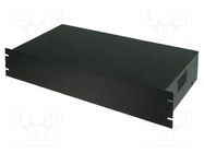 Enclosure: rack mounting; Standard: 19"; 2U; black; rack; Y: 250mm 