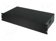 Enclosure: rack mounting; Standard: 19"; 2U; black; Z: 88mm; X: 482mm COMBIPLAST