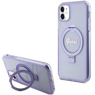 Guess Ring Stand Script Glitter MagSafe case for iPhone 11 / Xr - purple, Guess