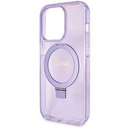 Guess Ring Stand Script Glitter MagSafe case for iPhone 13 Pro Max - purple, Guess