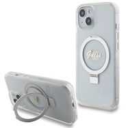 Guess Ring Stand Script Glitter MagSafe case for iPhone 15 / 14 / 13 - transparent, Guess