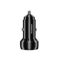 Choetech TC0014 USB-C USB-A PD 60W car charger with LED backlight - black, Choetech