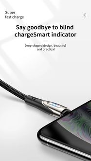 Joyroom Sharp Series S-M411 USB-A / micro USB 3A 1.2m Cable with Charging Indicator - Black, Joyroom
