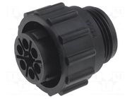 Connector: circular; plug; female; PIN: 7; w/o contacts; for cable TE Connectivity