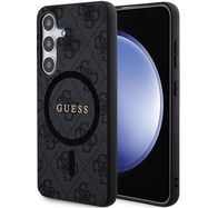 Guess 4G Collection Leather Metal Logo MagSafe Case for Samsung Galaxy S24 - Black, Guess