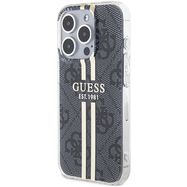 Guess IML 4G Gold Stripe case for iPhone 15 Pro - black, Guess