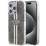 Guess IML 4G Gold Stripe case for iPhone 15 Pro - brown, Guess