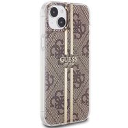 Guess IML 4G Gold Stripe case for iPhone 15 Plus / 14 Plus - brown, Guess
