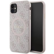 Guess GUHMN61G4GFRP iPhone 11 6.1" / Xr pink/pink hardcase 4G Collection Leather Metal Logo MagSafe, Guess