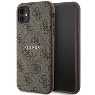 Guess GUHMN61G4GFRW iPhone 11 6.1" / Xr brown/brown hardcase 4G Collection Leather Metal Logo MagSafe, Guess