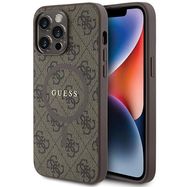 Guess GUHMP15XG4GFRW iPhone 15 Pro Max 6.7" brown/brown hardcase 4G Collection Leather Metal Logo MagSafe, Guess