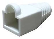 STRAIN RELIEF BOOT, 1POS, PVC, WHITE
