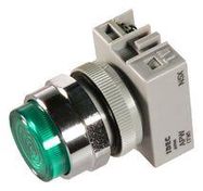 PANEL MOUNT INDICATOR, LED, 22MM, GREEN, 120V