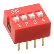 DIP SWITCH, 4POS, SPST, SLIDE, TH