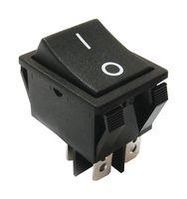 ROCKER SWITCH, DPST, 20A, 125VAC, BLACK