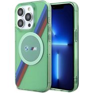 BMW M Tricolor Stripes MagSafe case for iPhone 15 Pro - green, BMW