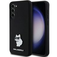 Karl Lagerfeld Silicone Choupette Metal Pin case for Samsung Galaxy S23+ - black, Karl Lagerfeld