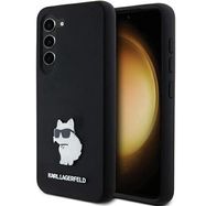 Karl Lagerfeld Silicone Choupette Metal Pin case for Samsung Galaxy S23 - black, Karl Lagerfeld