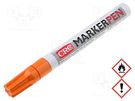 Marker: paint marker; orange; MARKER PEN; Tip: round; 3mm CRC