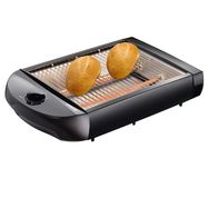 Flat toaster with removable crumb tray 600W Black