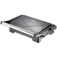 Panini grill and contact grill with non-stick coating and overheating protection 1000W Black