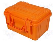 Case; tool case; orange; ABS; 263x206x156mm; IP67 NEWBRAND